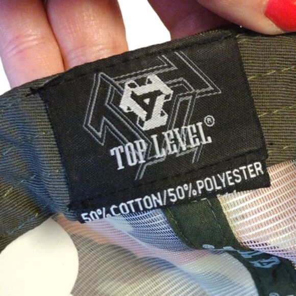 Top Level Blue Red Arizona Camo Mesh Trucker Snapback Hat - Picture 9 of 9